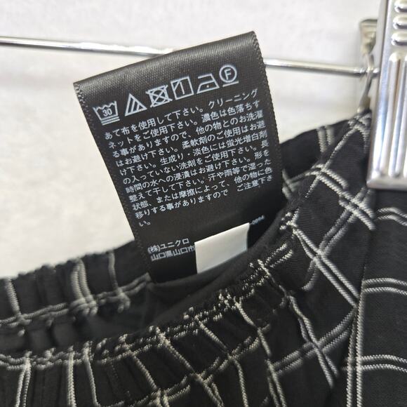UNIQLO C Women Modern Minimalist Elevated Basic Check Gathered Hips Midi Skirt S - Picture 8 of 11